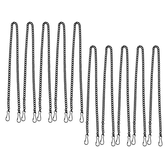 Hemobllo 10Pcs Metal Hanging Chain Black with Hook for Window Ornaments and Displays Smooth Finish