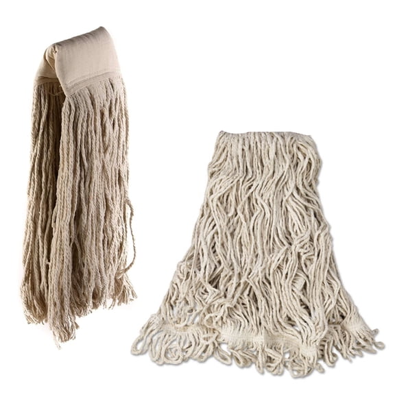 [1 PACK] EcoQuality Commercial Mop Head #32, 32oz Mop Head Blended Yarn - X-Large For Commercial And Industrial Use | Cotton Mop Head Replacement | 32 Ounce (White)