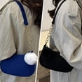 Agiufgs Felt Shoulder Bag 21x12x2.56 in Square Bag pom-pom, Lightweight ...