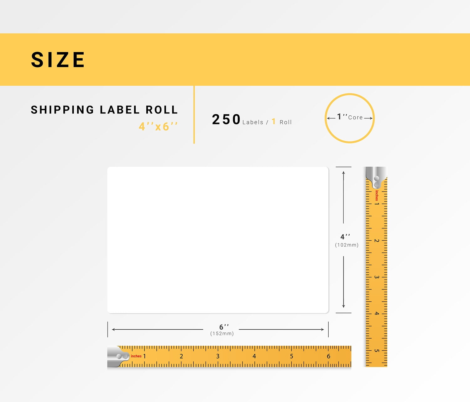HOUSELABELS 4" x 6" Premium Freezer Labels (Service Temperature from -58F to +158F) on 1" Core Compatible with Zebra and Rollo Printers, 11 Rolls / 250 Labels per Roll