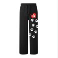 thumbnail image 4 of Aueoeo Women's Jogger Pants Cute Claws Printing Wide Leg Pants High-Waisted Drawstring Casual Sweatpants With Pockets Black L, 4 of 4