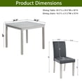 thumbnail image 6 of GZXS 5-Piece Dining Set, 39" Square Kitchen Table with 4 Upholstered Chairs, Compact Dinette Table Set for Apartment & Small Spaces (Silver Gray), 6 of 8