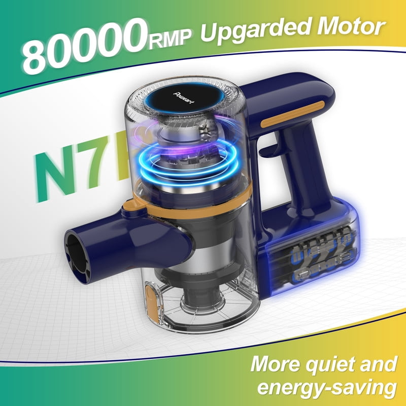 Homadio Cordless Vacuum Cleaner, 6 in 1 Lightweight Stick Vacuum, 2200mAh Quick-Charge, Noise Reduction for Home Pet Hair Carpet Hard Floor