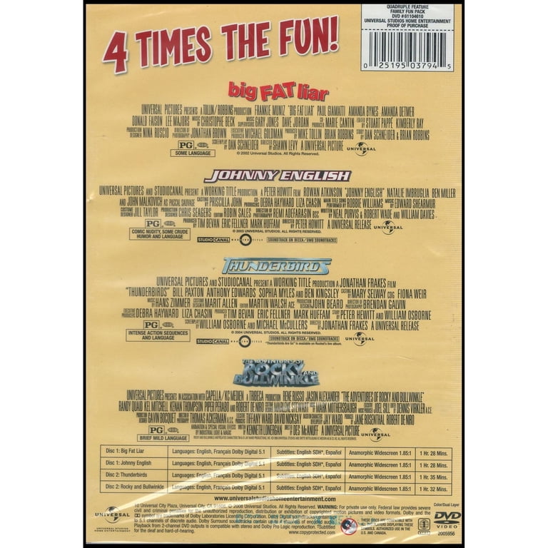 その他 Family Fun Pack [DVD] Family Fun Pack Quadruple Feature: Big Fat Liar / Johnny English