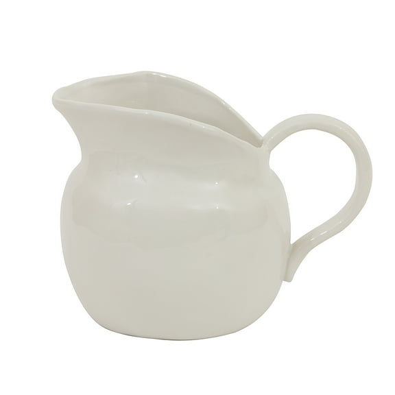 Creative Co-Op White Stoneware Pitcher
