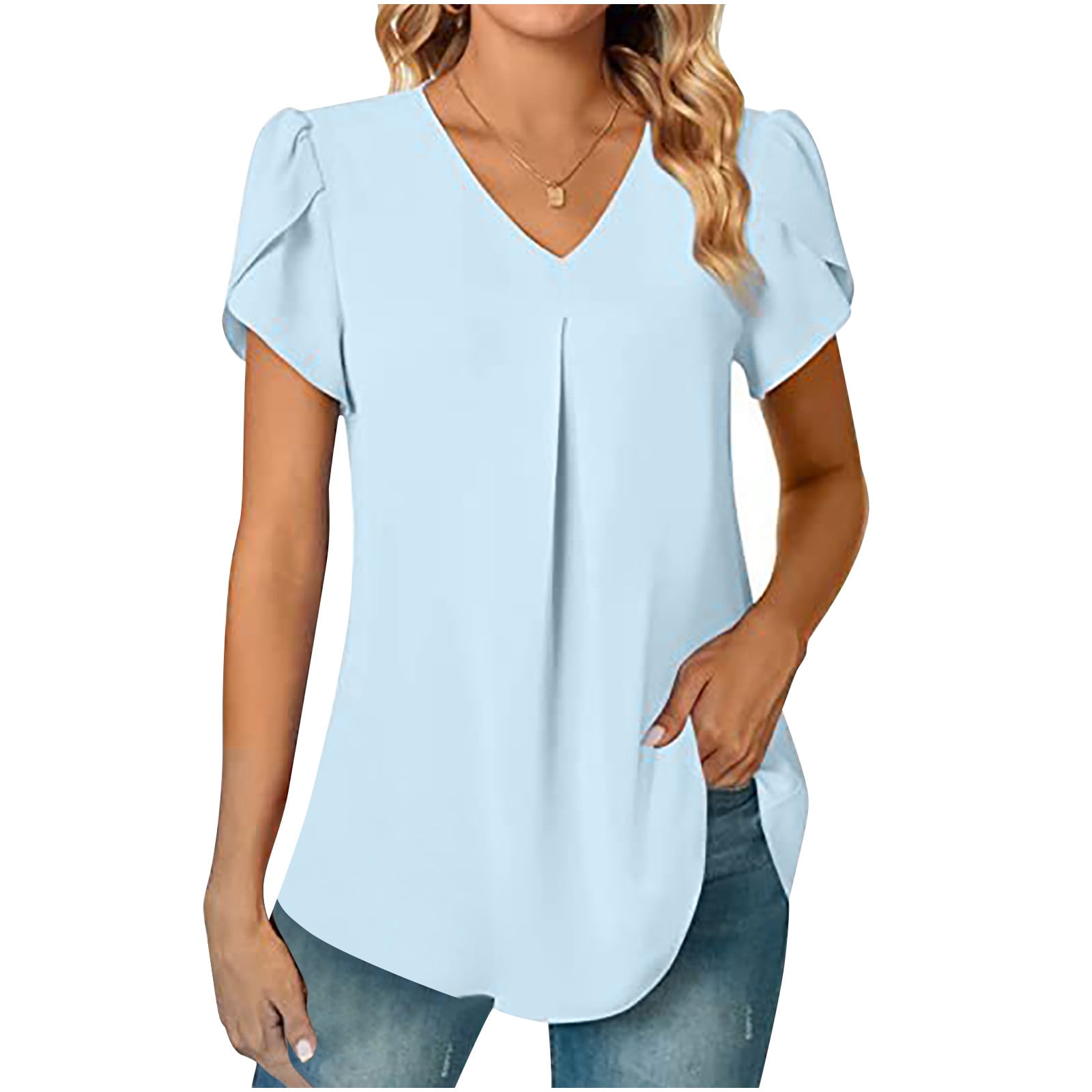 T-shirt Essentials Col V Femme - Léger Respirant - Coupe Ample