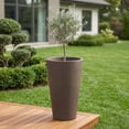 thumbnail image 2 of Algreen Crete 30" Self-Watering Planter, Tall, Brownstone Resin, 2 of 7