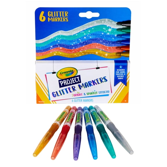 Crayola Project Markers 6/Pkg-Glitter Colors