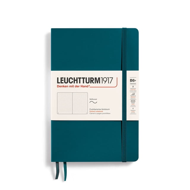 Cuaderno LEUCHTTURM1917 B6+, tapa blanda, 123 páginas, punteado, verde