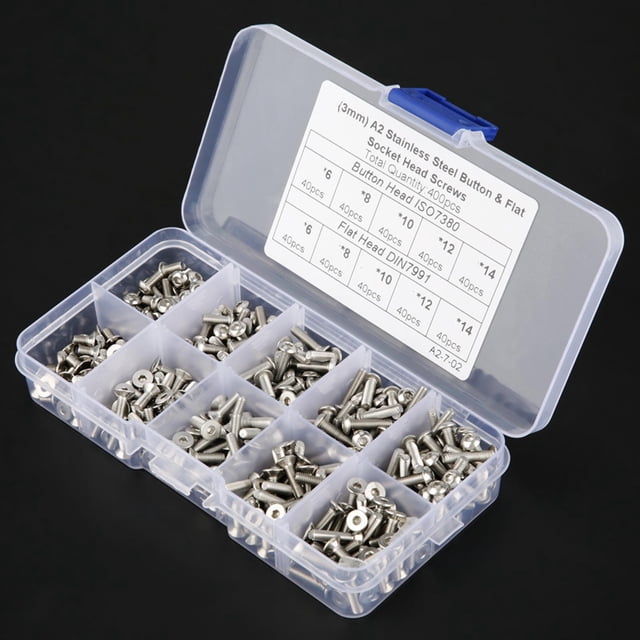 Tornillos Con Cabeza Hexagonal 400 Piezas M3 304 Acero Inoxidable Pan & Flat