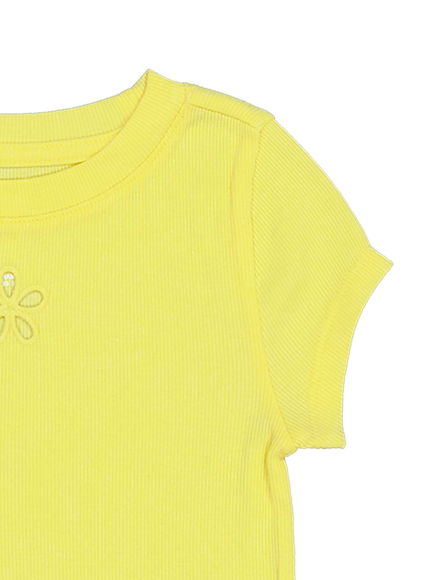 Wonder Nation Girls Cutout Rib Tee, Sizes 4-18 & Plus