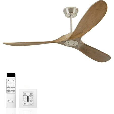 60'' Ceiling Fan With Remote and Wall Control, Wood Ceiling Fans with 3 ...