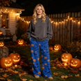 thumbnail image 2 of QWKLEAJ Halloween Pajama Pants Women Flannel Sleepwear Lounge Pants Loose Fit Elastic Waist Sleep Pants Holiday Party Casual Trousers Cute Pumpkin Ghost Print Nightwear, 2 of 6