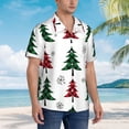 thumbnail image 5 of Balery Buffalo Plaid Christmas Trees Print Men's Hawaiian Shirts Short Sleeve Beach Shirt Relaxed Fit Vacation Button Down Shirts-Small, 5 of 9