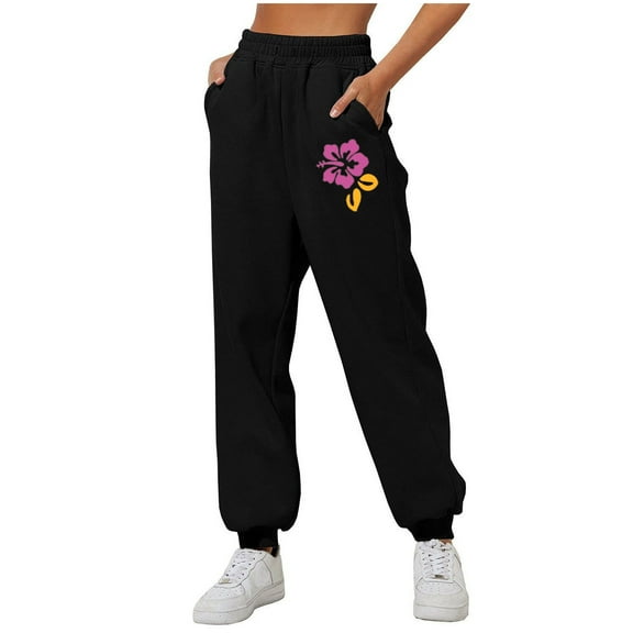 Runfenguu Work Pants Women, Baggy Pants Women Women Casual Christmas Printing Sweatpants With Loose Thread Ankle Binding Sports Pants