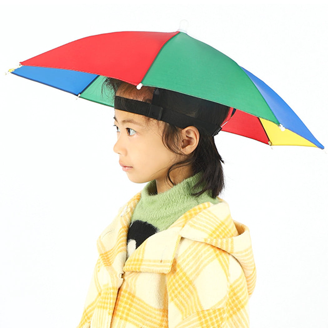 Details about   1xFoldable Fishing Umbrella Hat Cap Headwear Umbrella Anti-Sun Hat With straBJ 