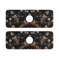 thumbnail image 7 of Yayeee Faucet Mat for Kitchen Sink 14.7" Diatomite Long Splash Guard Pad, Black Flowers, 2 Pack, 7 of 7