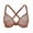 Brown, variant on Women's Front Closure Sheer Mesh Bra Racerback See Through Unlined Plus Size Bralette Underwire, Black 38C