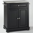 thumbnail image 1 of Bowery Hill Stainless Steel Top Kitchen Island in Black, 1 of 6