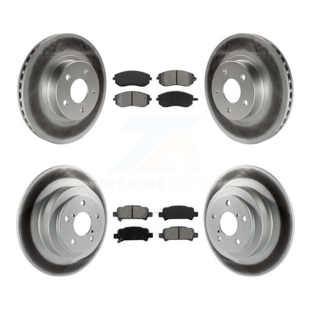 Transit Auto Front Rear Coated Disc Brake Rotors and Semi-Metallic Pads Kit for Car Subaru Legacy KGS-100753