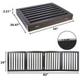 ZENY Entryway Indoor Wood Foldable Dog Pet Gate Fence 4 Panels, Brown