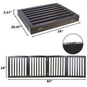 ZENSTYLE Foldable Pet Fence Entryway Dog Fence Pet Gate 4 Panels W/ Protector MDF Frame, Brown