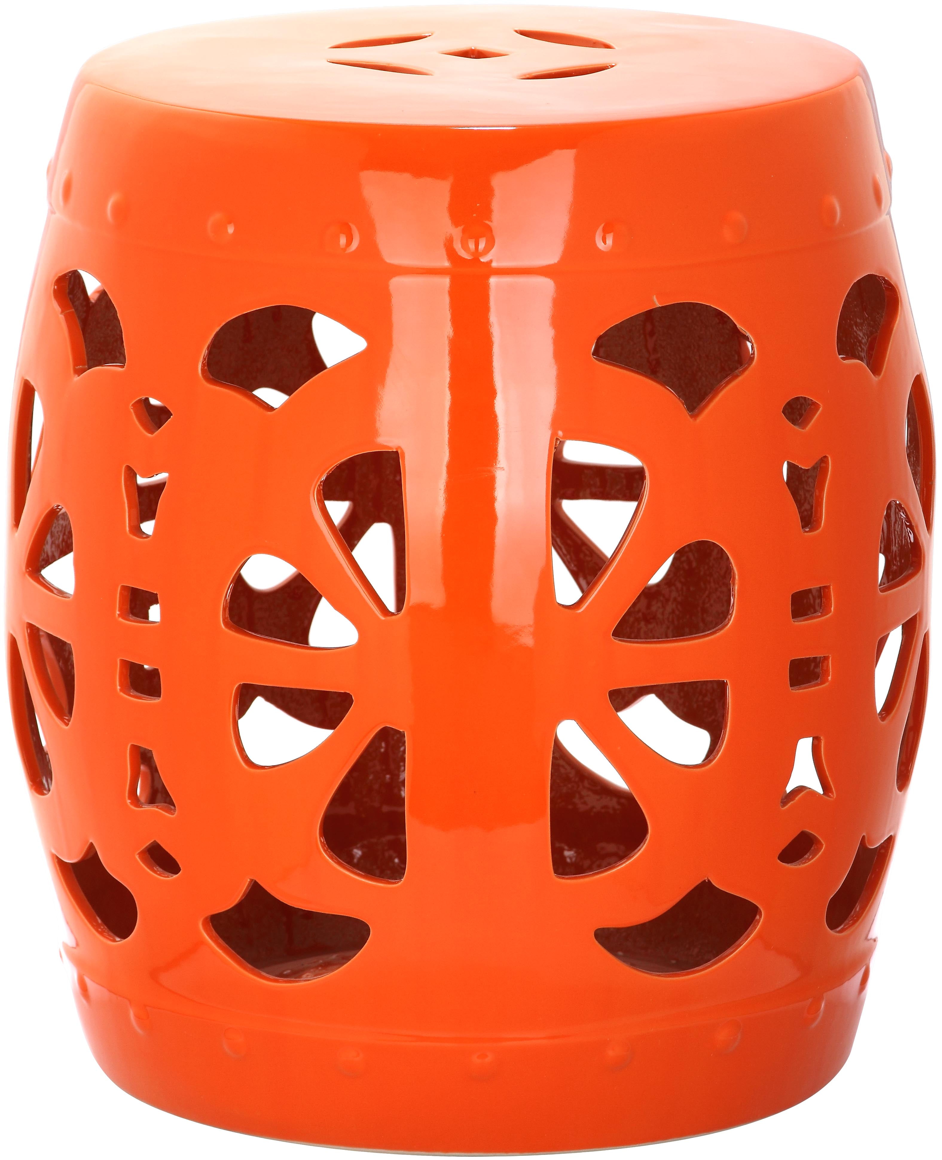 Safavieh Blossom Solid Indoor/Outdoor Garden Patio Stool, Orange - Walmart.com - Walmart.com