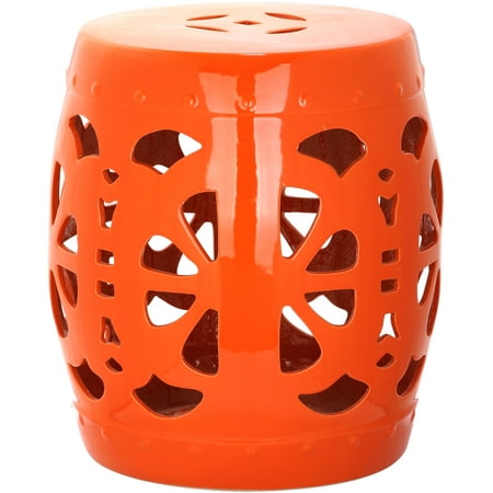 Safavieh Blossom Solid Indoor/Outdoor Garden Patio Stool, Orange