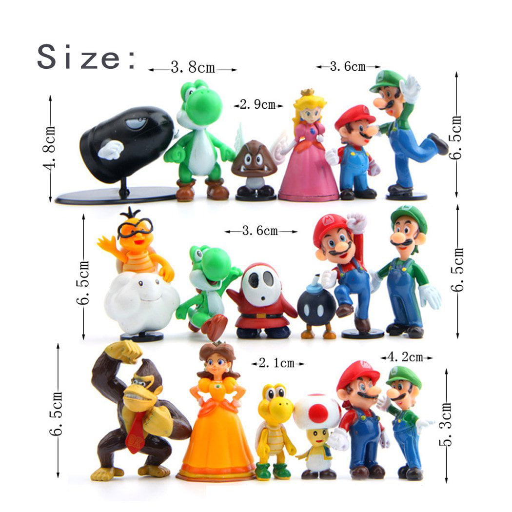 Super Mario Bros Lot 18pcs Action Figure Doll Playset Figurine Gift 