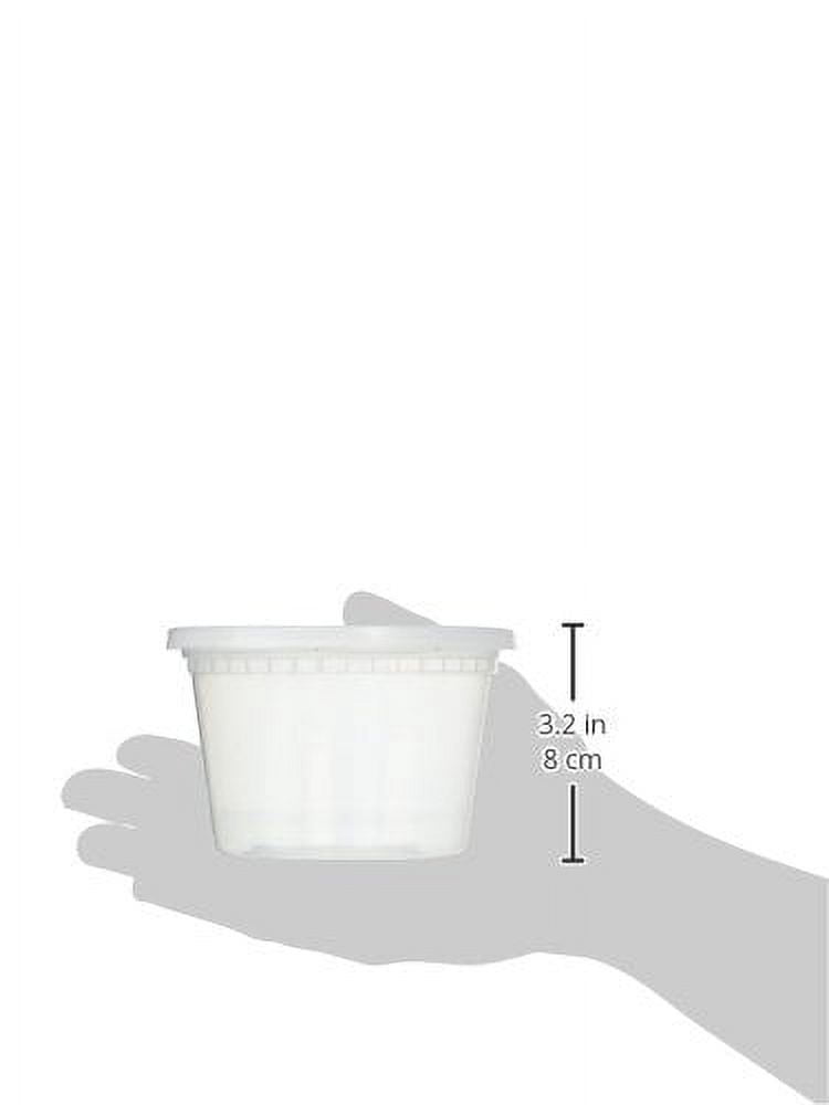 Plastic 16 Ounce Deli Food Storage Containers with Lids. Pack of 48 Sets of Containers and Lids