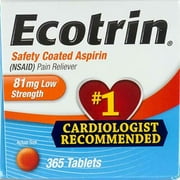 Ecotrin 81 mg Low Strength Tablets 365 ea (Pack of 3)