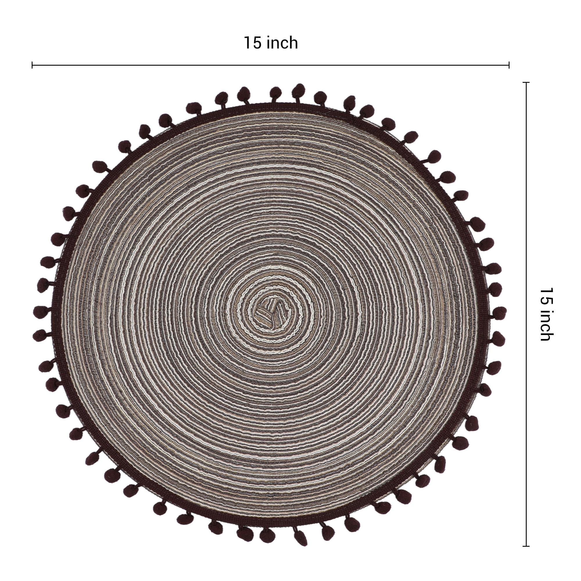Unique Bargains Placemats Set of 6 Polyester Placemats for Dining Table Curry 15x15in