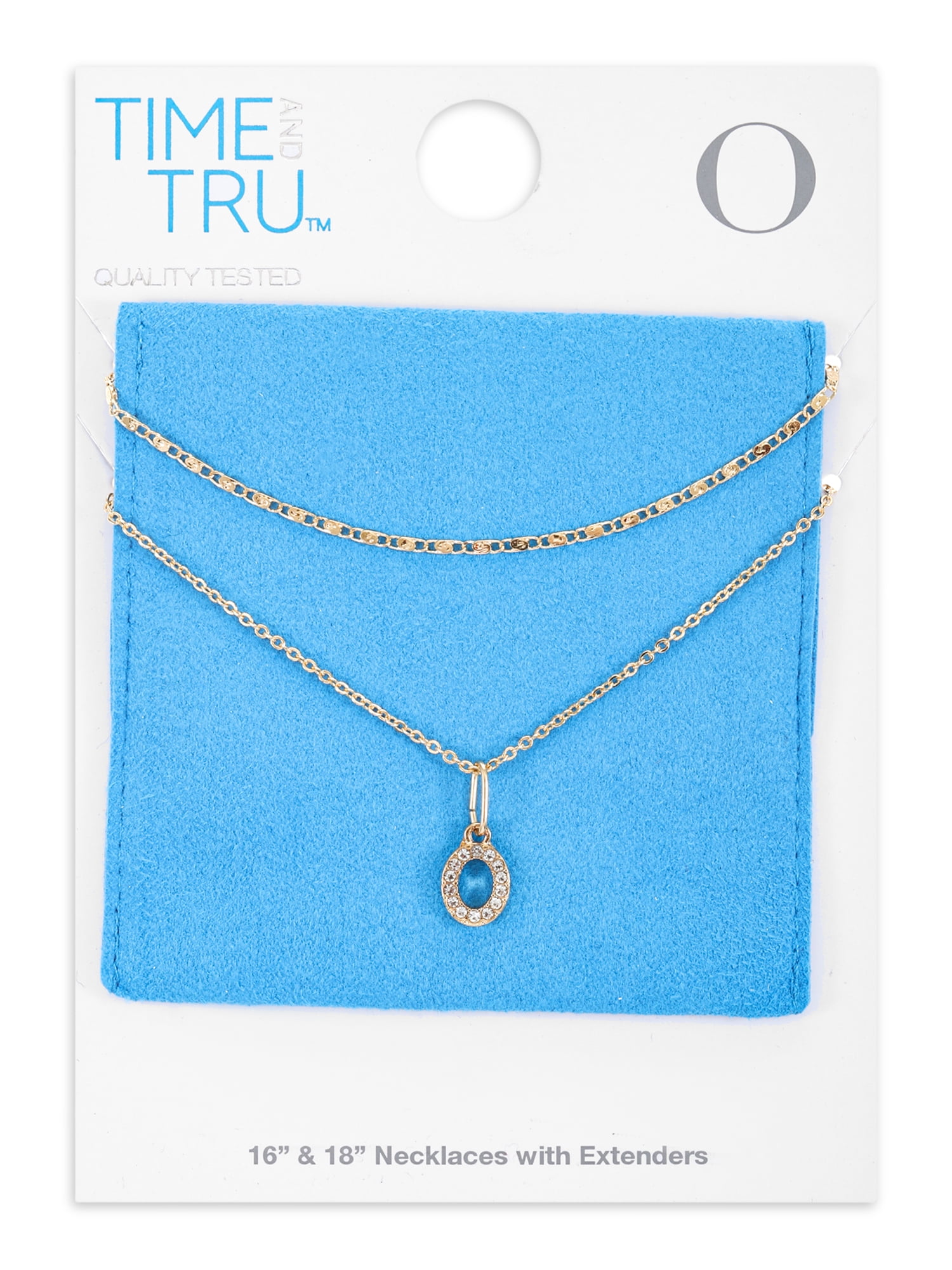 Time and Tru Goldtone Initial Letter Necklace Set for Women, 2 Piece Set