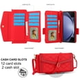 thumbnail image 4 of Dteck for Samsung Galaxy Z Fold 6 Wallet Case with S Pen Holder for Women, Crossbody Wallet Z Fold 6 Phone Case with 12-Card Slots, PU Leather Flip Case with Strap Wristlet & Shoulder Strap,Red, 4 of 8