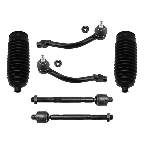 PartsW - 6 Pc Steering Kit for Hyundai Elantra GT Hyundai Veloster, Inner & Outer Tie Rod Ends   Rack and Pinion Bellow Boots