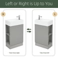 thumbnail image 6 of MIDOQIN Bathroom Vanity with Sink, 18.6" Freestanding Bathroom Vanity Cabinet with Toilet Paper Holder & 1 Door, 6 of 15