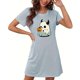 thumbnail image 3 of Camisón corto de talla grande para mujer, camisón de manga corta con estampado de pecho a la moda, camisón para mujer, 3 of 3