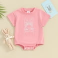 thumbnail image 2 of Bagilaanoe Newborn Baby Girl Boy Summer Rompers Print Short Sleeve Bodysuits 3M 6M 12M 18M Infant Casual One Piece Short Jumpsuit, 2 of 7