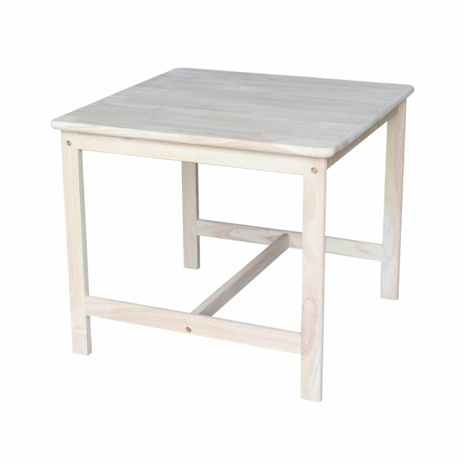 International Concepts Indoor Wood Kids Table and Chairs in Unfinished - 3 Piece Set
