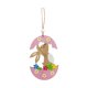 thumbnail image 1 of Colgante festivo de Pascua con forma de corazón y conejo de madera, 1 of 5