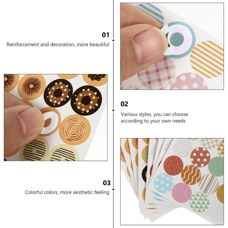  Ciieeo 2pcs 10 Loose Leaf Stickers Donut Mix Circles
