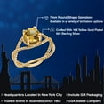 thumbnail image 2 of Gem Stone King 18K Yellow Gold Plated Silver Yellow Citrine Ring for Women | Round 7MM | 1.30 Cttw | Gemstone Birthstone | Size 5,6,7,8,9, 2 of 6
