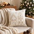 thumbnail image 5 of Talqzovs Christmas Decorative Throw Pillows , 18x18 Gingerbread House Embroidered Cushions for Sofa Couch Bed Living Room Indoor Xmas Home Decor, 5 of 6
