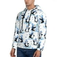thumbnail image 3 of Lsque Playful Penguins and Snowmen Pattern Casual Men's Hoodie,Hooded Sweatshirt with Kangaroo Pocket,Pullover Hoodie-3X-Large, 3 of 7