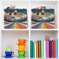thumbnail image 6 of Yayeee 2 Pack Canvas Storage Basket with Handles for Shelves Fabric Bins Closet Organizer, Colorful Road at Night, 6 of 8