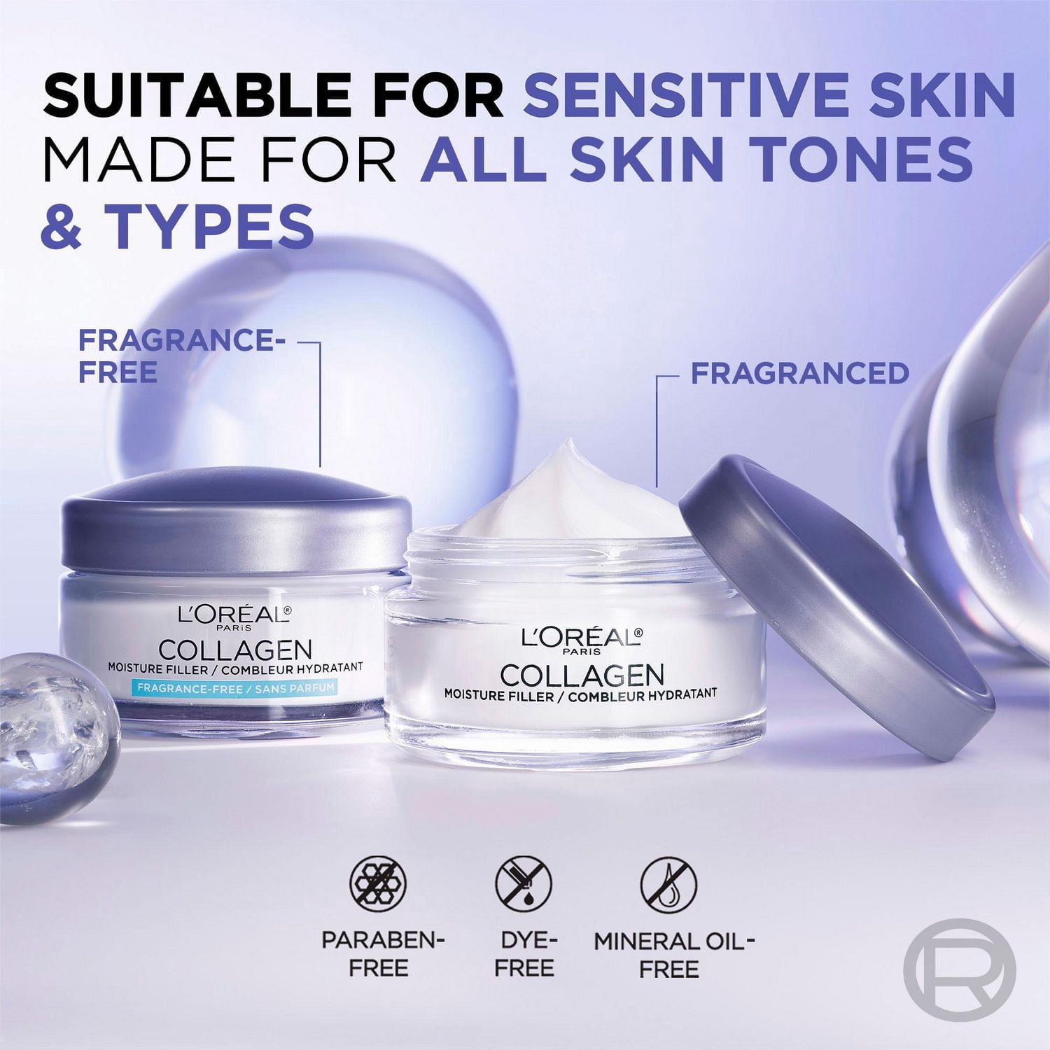L'Oréal Paris Fragrance-Free Collagen Moisture Filler Daily Moisturizer, 48 Hour Hydration, 50ml