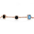 thumbnail image 2 of Gem Stone King 1.58 Ct Oval Black Onyx 18K Rose Gold Plated Silver Bracelet for Women, 2 of 4
