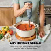 Ninja Power Duo Immersion Mixer, Hand Stick Blender, 3 Speeds, with Whisk, SplatterShield, PanProtect, 3-Cup Blending Vessel, CI200 Gray