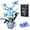 Blue, variant on GZBrick Orchid Flowers Building Set Home Decor for Adults Girls Compatible with Lego