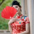 thumbnail image 6 of Byfri Red Exquisite Feather Hand Fan Vintage Folding Handheld Fan for Dance Party 30x30cm, 6 of 7